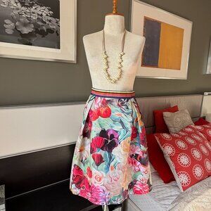 Ted Baker London Full Skirt Pleated Baker Kaiden Skirt Floral Summer Spring MED